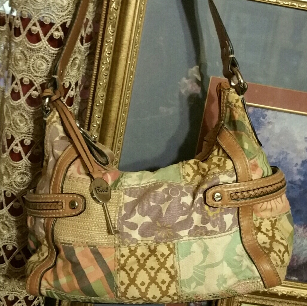 Vintage Fossil Canvas Handbag